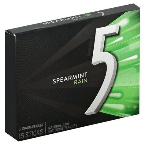 5 5 Gum Rain Spearmint - 15-Piece Pack - Grocery Heart