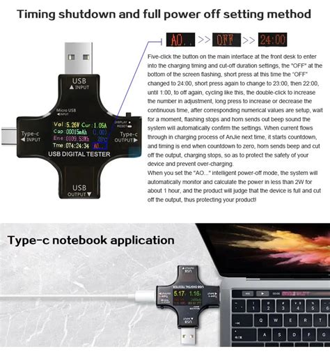 Usb Digital Multimeter Amperage Power Capacity Reader Usb C Current ...