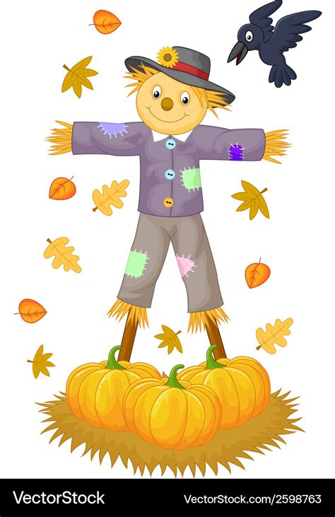 Scarecrow cartoon Royalty Free Vector Image - VectorStock