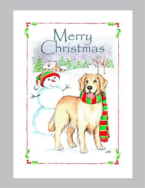 Golden Retriever Christmas Card Box of 16 Cards & Envelopes - Etsy ...