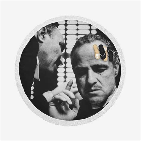 The Godfather Movie Marlon Brando Round Beach Towel