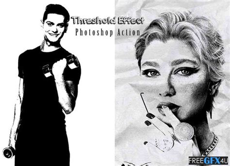 Threshold Effect Photoshop Action - Photoshopresource