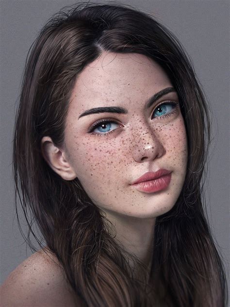 ArtStation - Practice, Kyristhia . | Art girl, Freckles girl, Beautiful freckles