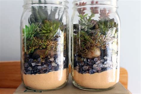 Mason Jar Terrarium with Succulents - Consumer Crafts | Mason jar ...