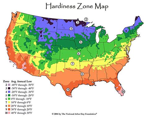 Hardiness Zone Map for Succulent Plants