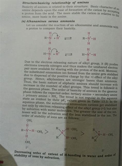 Structure-basicity relationship of amines Basicity of amines is related t..