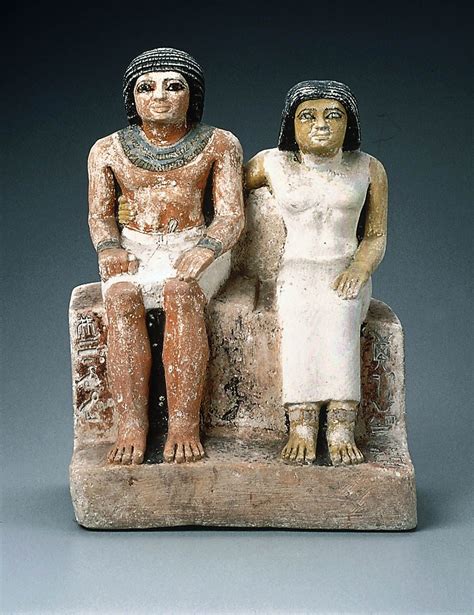 Seated pair statue Egyptian Old Kingdom, Dynasty 5 2465–2323 B.C ...