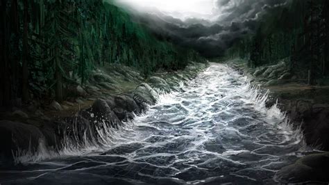 Free river | Fantasy landscape, Landscape scenery, River art