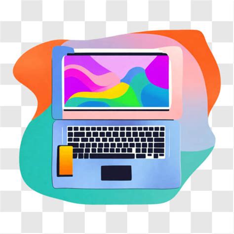 Download Vibrant Laptop Setup for Entertainment and Work PNG Online - Creative Fabrica