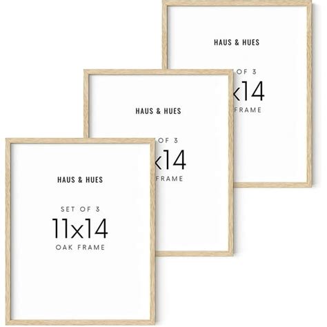 Haus and Hues 11"x14" Beige Oak Wood Frames Set of 3 - 11x14 Wood Frame ...