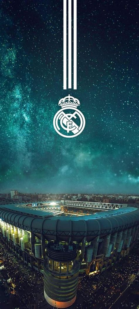 an aerial view of the real madrid football club's stadium at night with stars in the sky