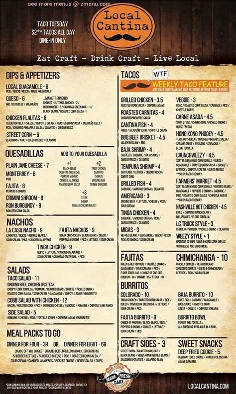 Online Menu of Local Cantina Restaurant, Columbus, Ohio, 43202 - Zmenu