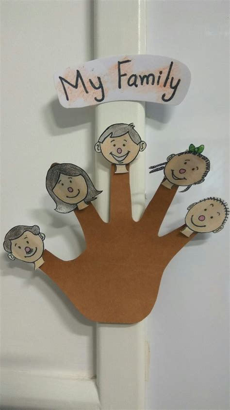 my family finger puppets | Family crafts preschool, Family tree craft, Preschool crafts