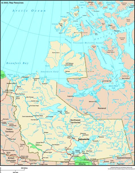 Northwest Territories, Canada Political Map | Maps.com.com