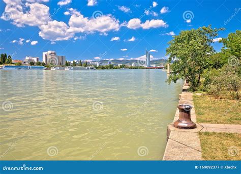 Vienna. Danube River Coastline Colorful View in Vienna Stock Image - Image of europe ...