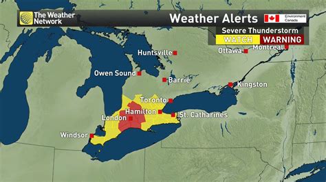 Severe Thunderstorm WATCH in southern Ontario extended to Brampton and ...