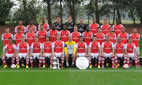 Arsenal pose with their trophies for squad photo...but is this the ...