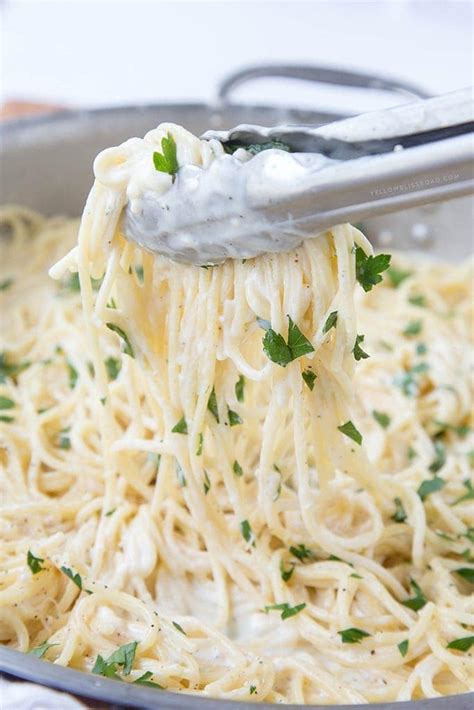 Creamy, Four Cheese Spaghetti - Yellow Bliss Road