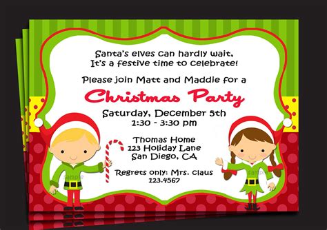 Christmas Party Invitation Printable or Printed with FREE