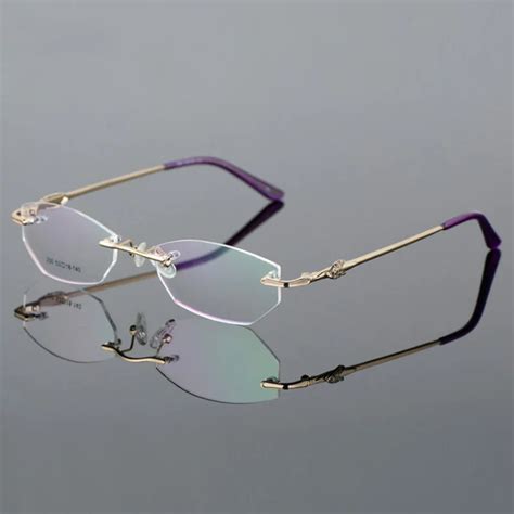 High Quality Superlight Rimless Glasses Brands Eyeglasses Frame Women Optical Eyewear Myopia ...