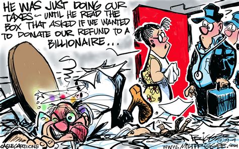 Political Cartoon U.S. Tax refund billionaires | The Week