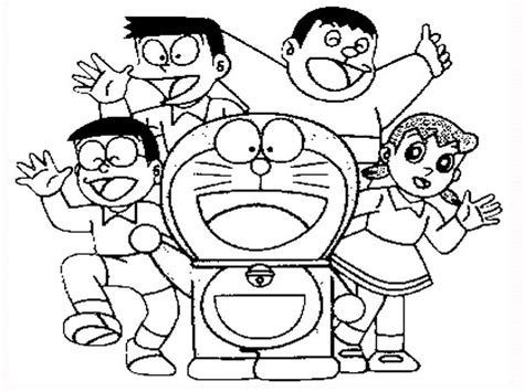 doraemon and friends coloring pages | Cartoon coloring pages, Dinosaur coloring pages, Easy ...