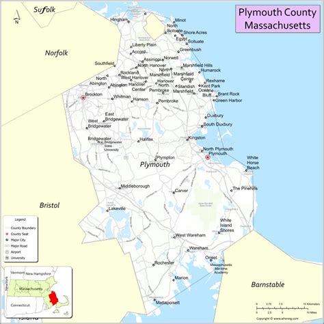 Map of Plymouth County, Massachusetts - Thong Thai Real