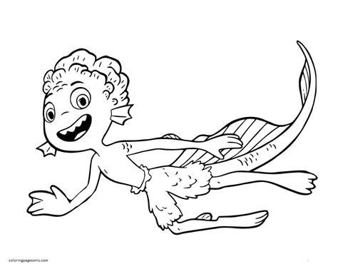 Disney Pixar Luca Coloring Page - Free Printable Coloring Pages