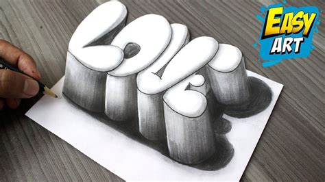 Super Facil How to Draw 3D LOVE │Como Dibujar Amor 3D │Dibujos de Amo... | 3d drawings, 3d art ...