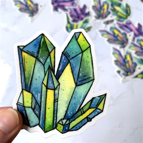 Crystal Stickers Vinyl Sticker Crystal Sticker Pack Die Cut | Etsy