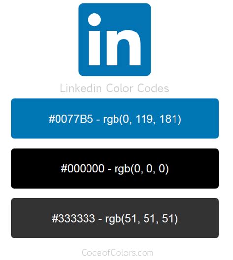 Colors used in the Linkedin Logo and Website! | Website color palette ...