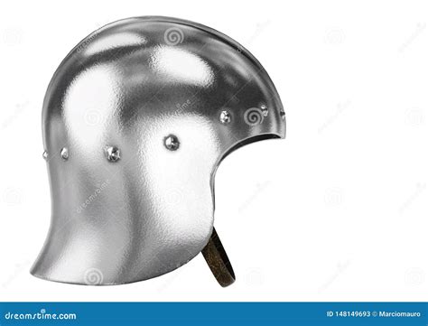 Sallet Helmet in a White Background Stock Illustration - Illustration ...