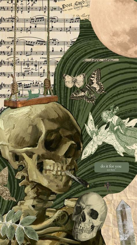 Skeleton with Musical Notes Art