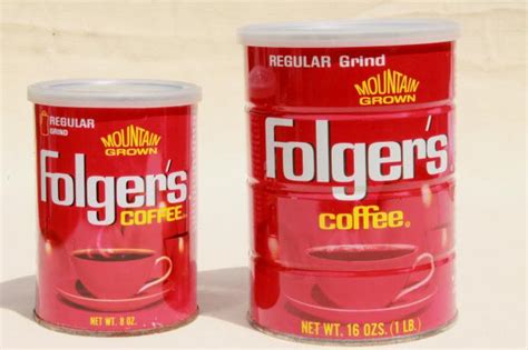 vintage coffee cans, Folger's metal tins w/ plastic lids, advertising coffee can lot