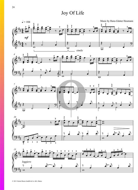 Joy Of Life (Hans-Günter Heumann) Piano Sheet Music - OKTAV