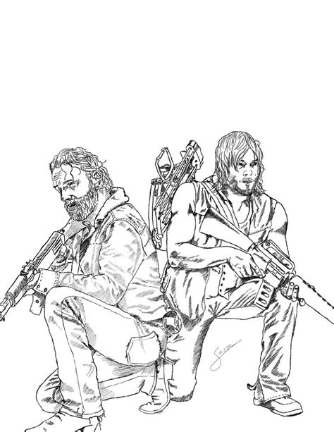 DESENHOS - THE WALKING DEAD - Rick Daryl by sassav8 on DeviantArt