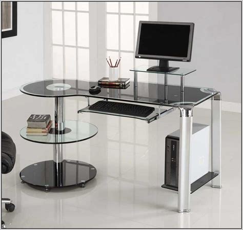 Officemax Black Glass Corner Desk - Desk : Home Design Ideas #A3npr1aQ6K79071