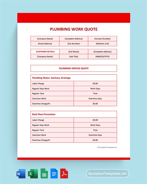 Plumbing Quote Template