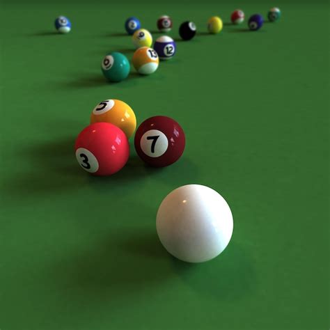 Premium Photo | Pool game balls against a green felt table