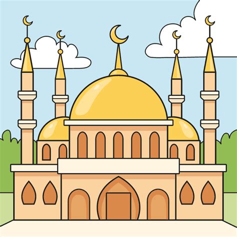 How to Draw a Mosque - Really Easy Drawing Tutorial