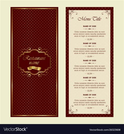 Restaurant menu - luxury style Royalty Free Vector Image