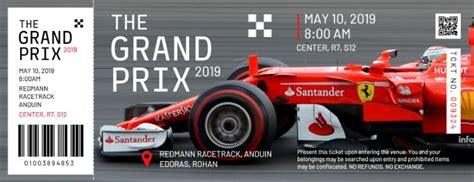 Ticket template created with #Youzign - #GrandPrix template theme ...