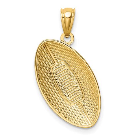 Mens 14K Yellow Gold Football Pendant | eBay