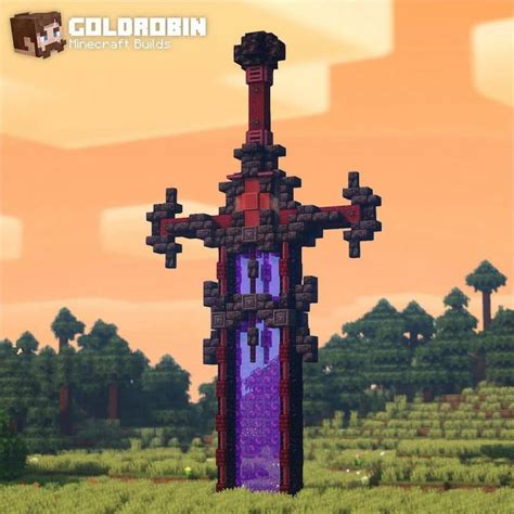 Minecraft Best Builds on Instagram: “Sword nether portal built by @xgoldrobin 👉Follow ...