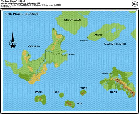 Dawn of the Emperors Ochalea and the Pearl Islands, 24 miles per hex | Atlas of Mystara