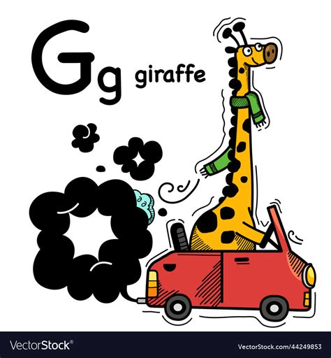 Hand drawnalphabet letter g-giraffe Royalty Free Vector