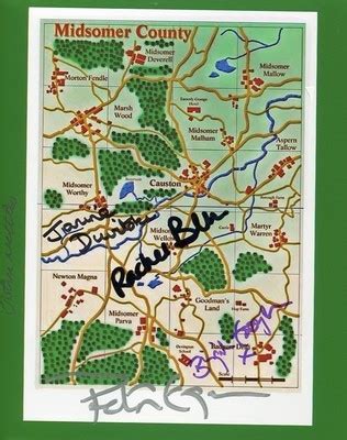 MIDSOMER MURDERS - Midsomer County Map Photo Signed by 5 - **RARE ...