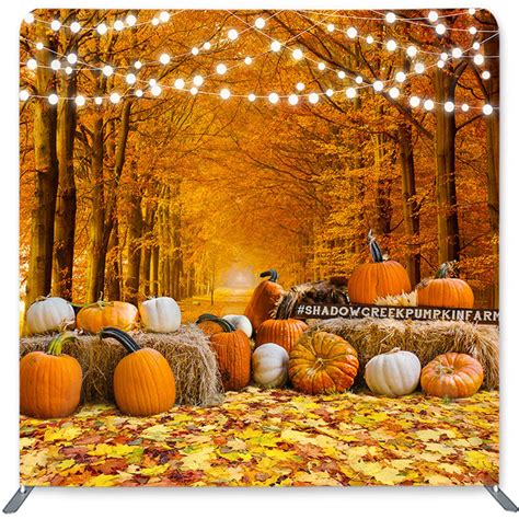 Pumpkin And Leaves Fabric Backdrop Cover for Autumn – Lofaris