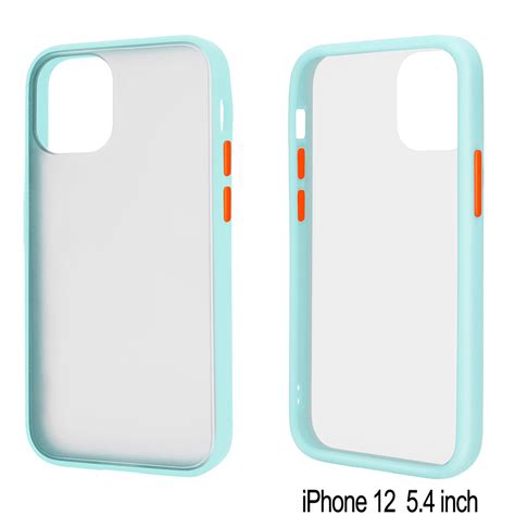 Wholesale Slim Matte Hybrid Bumper Case for iPhone 12 Mini 5.4 inch (Light Blue)