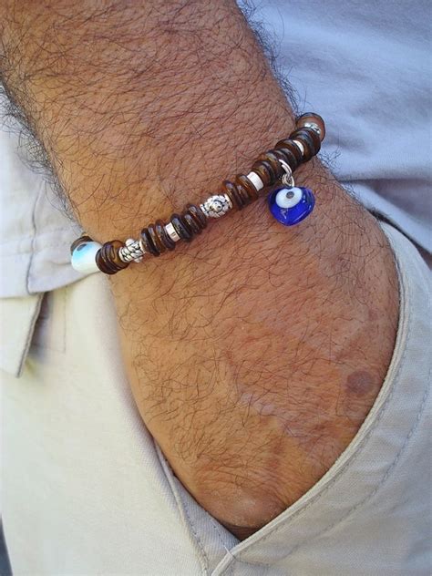 Men's Bracelet Protection Nazar Boncugu or Blue by tocijewelry